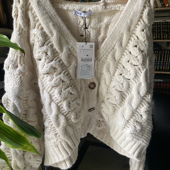 NWT Zara Cable Knit Chunky Sweater - Picture 9 of 9